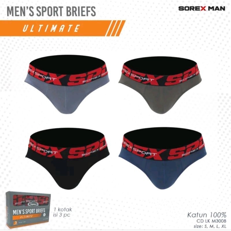3PCS/CELANA DALAM PRIA SOREX,CD PRIA SOREX PREMIUM KATUN