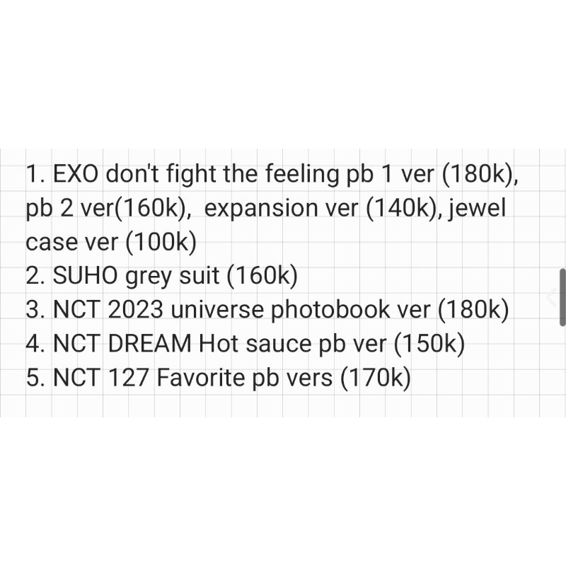 Album EXO DFTF, D.O. Empathy, NCT 2023 Universe Sealed underprice