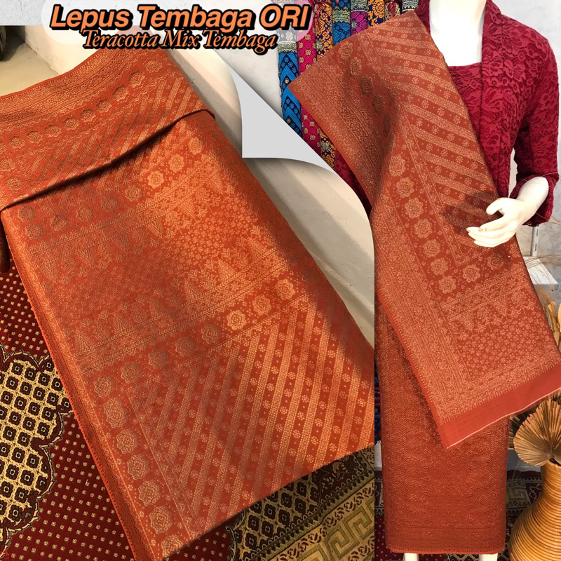 SONGKET TENUN LEPUS TEMBAGA WARNA ALAM ORI - ILHAM SONGKET PALEMBANG