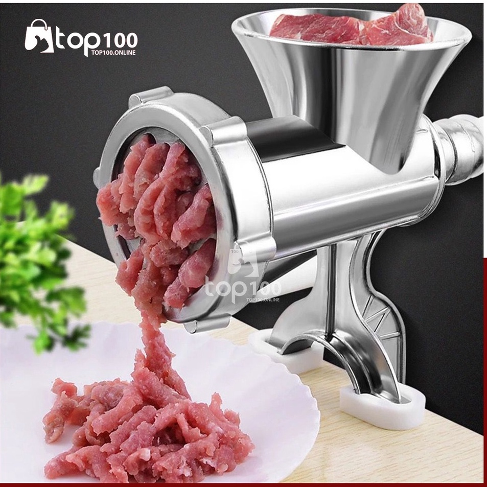 Top1  Gilingan Daging Stainless Steel Penggiling Daging Gilingan Kacang Manual Aluminium Meat Mincer