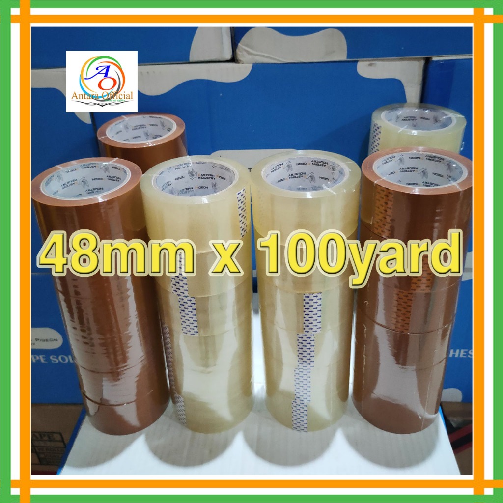 

Lakban 2 Inch 48mmx100yard 1 Pack isi 6 Roll 45 micron Isolasi Selotip Clear Adhesive Tape Lakban Bening Coklat Opp Packing Transparan Super Lengket