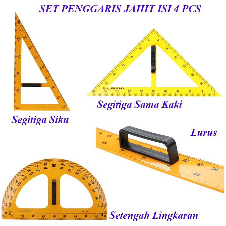 

Super promo Set Penggaris JahitPolaBahanKainBadan Isi 4 Pcs RKW