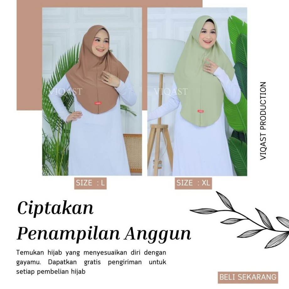 Bergo Pet Pinguin Kerudung Daily Jersey Premium Size L & XL JUMBO | Hijab Instan Jilbab Menutupi Dad