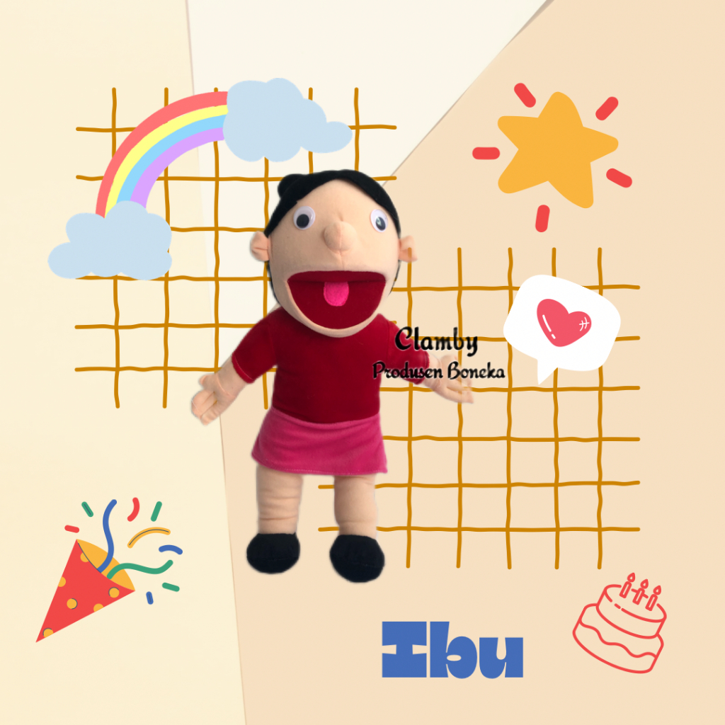 Mainan Anak Boneka Puppet/Boneka Tangan Muppet Karakter Ibu / Muppet Keluarga