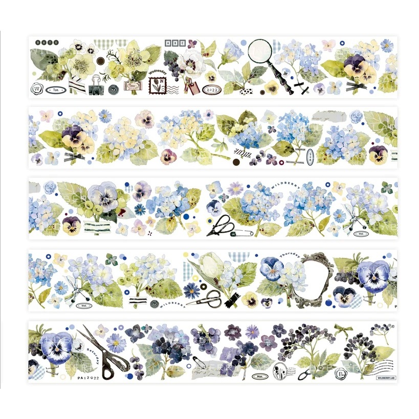 

Wildberry Lab Berries & Hydrangea PET Tape Sticker Sample