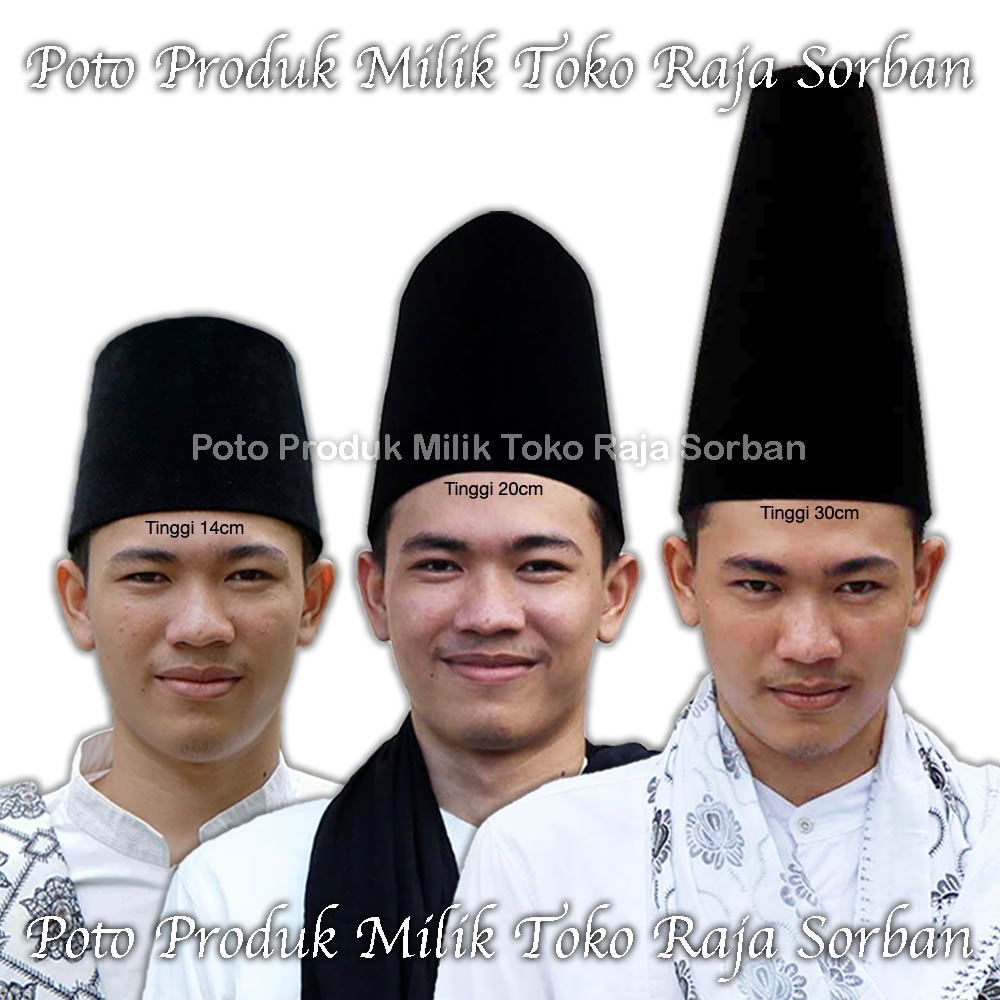 GRATIS ONGKIR Songkok Hitam Tinggi 14, 20, 30cm Tinggi 14cm 20cm 30cm Peci Kopiyah Kopiah Hitam Pres