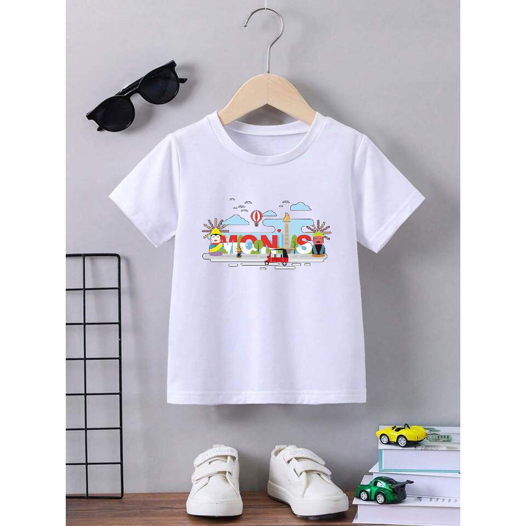 KAOS ANAK MURAH/BAJU ANAK MOTIF MONAS/KAOS DISTRO ANAK