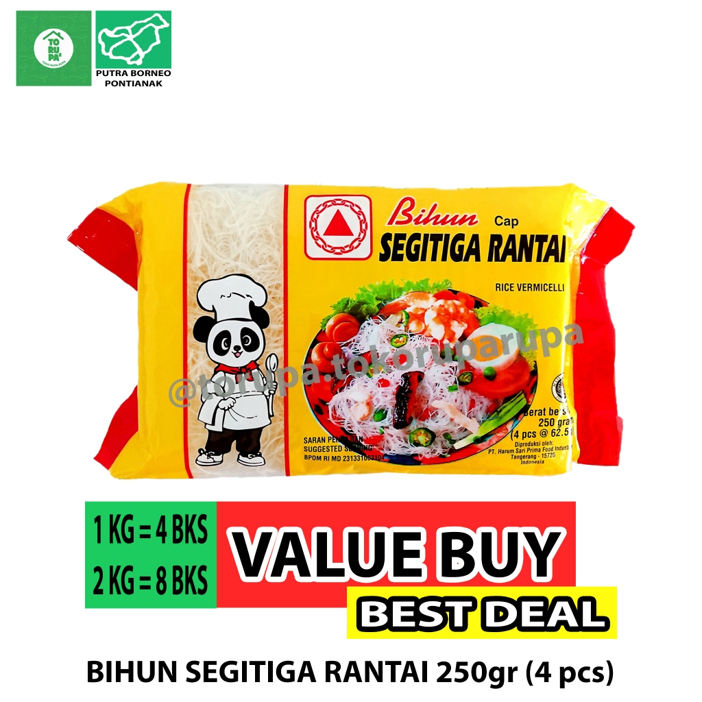 

Bihun Segitiga Rantai 250gr / Bihun Beras / Bihun Jagung / Rice Vermicelli Murah Murmer