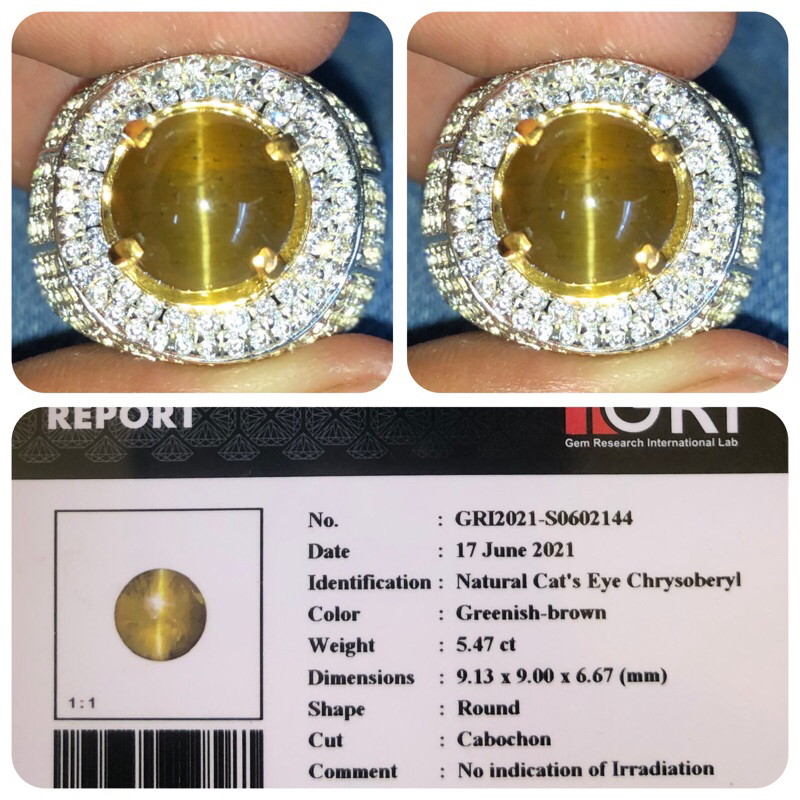 Natural cats eye / mata kucing / srilanka gri lab