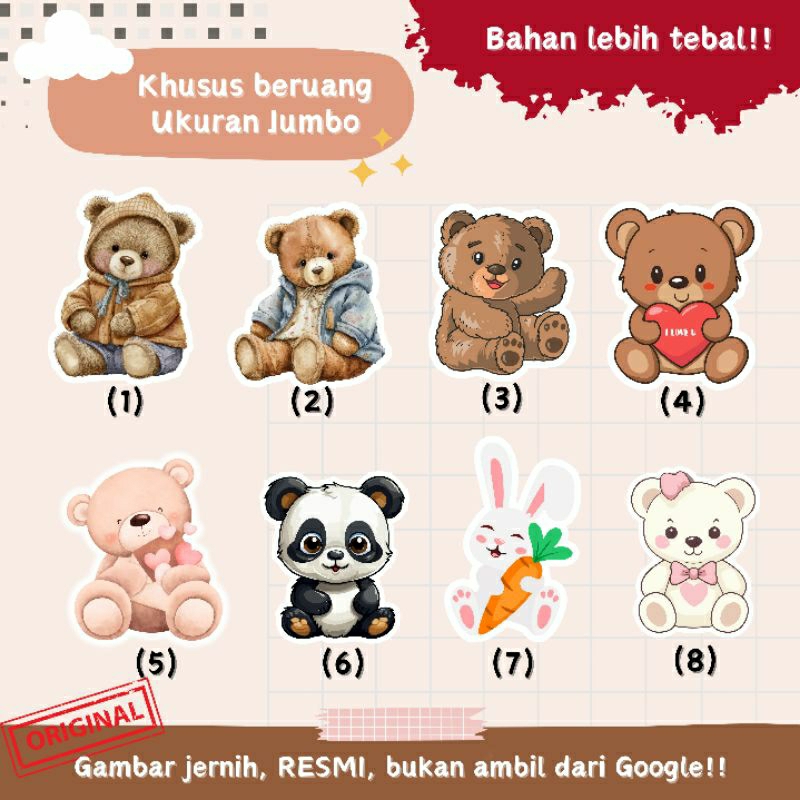 (Lashafi) BESAR Toper buket beruang / toper kue / hiasan buket / toper beruang / toper lucu / toper 