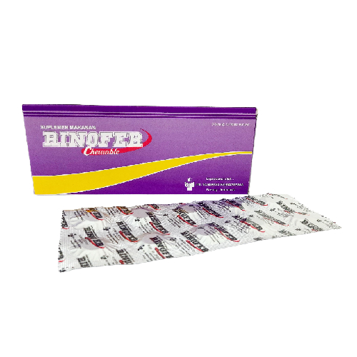 RINOFER CHEWABLE 10 TABLET KUNYAH VITAMIN ZAT BESI ANEMIA TAMBAH DARAH