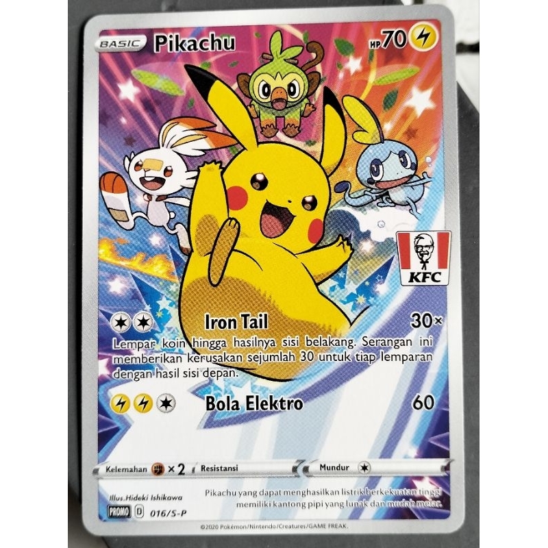 kartu pokemon Pikachu promo kfc