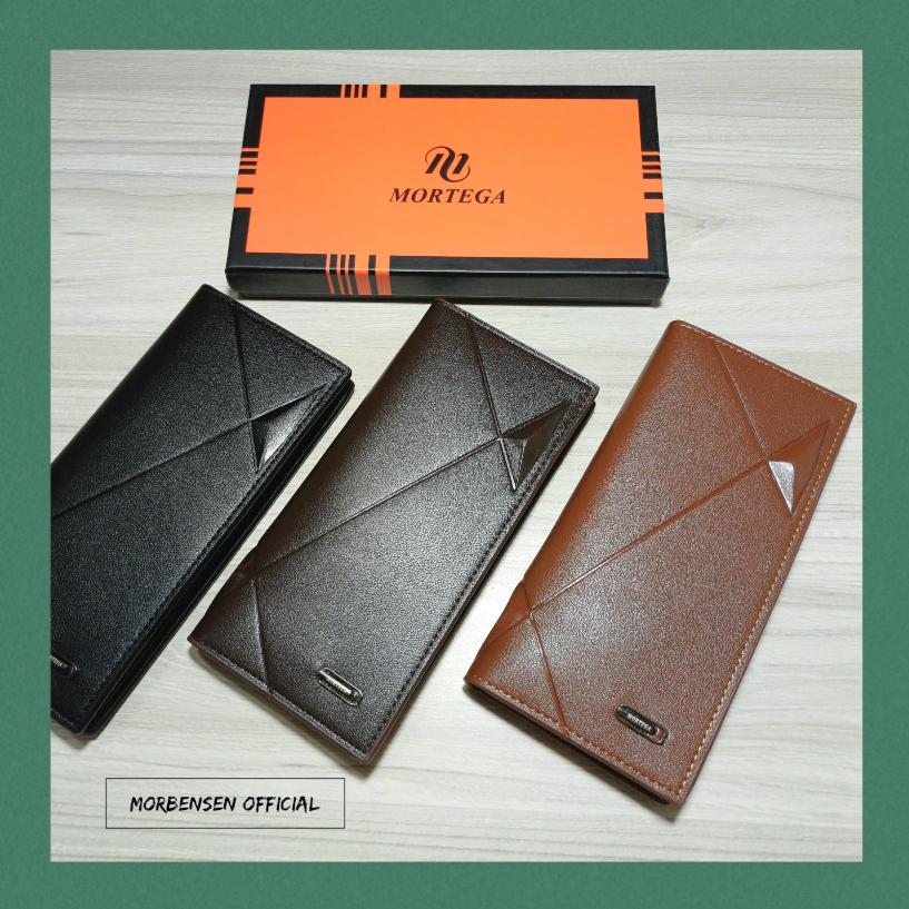 DOMPET MORTEGA PRIA KULIT PU / DOMPET PANJANG PRIA BAHAN KULIT H-18