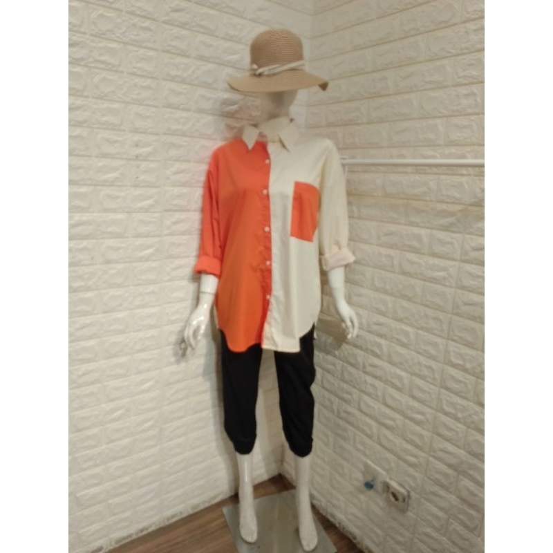 Kemeja Two Tone