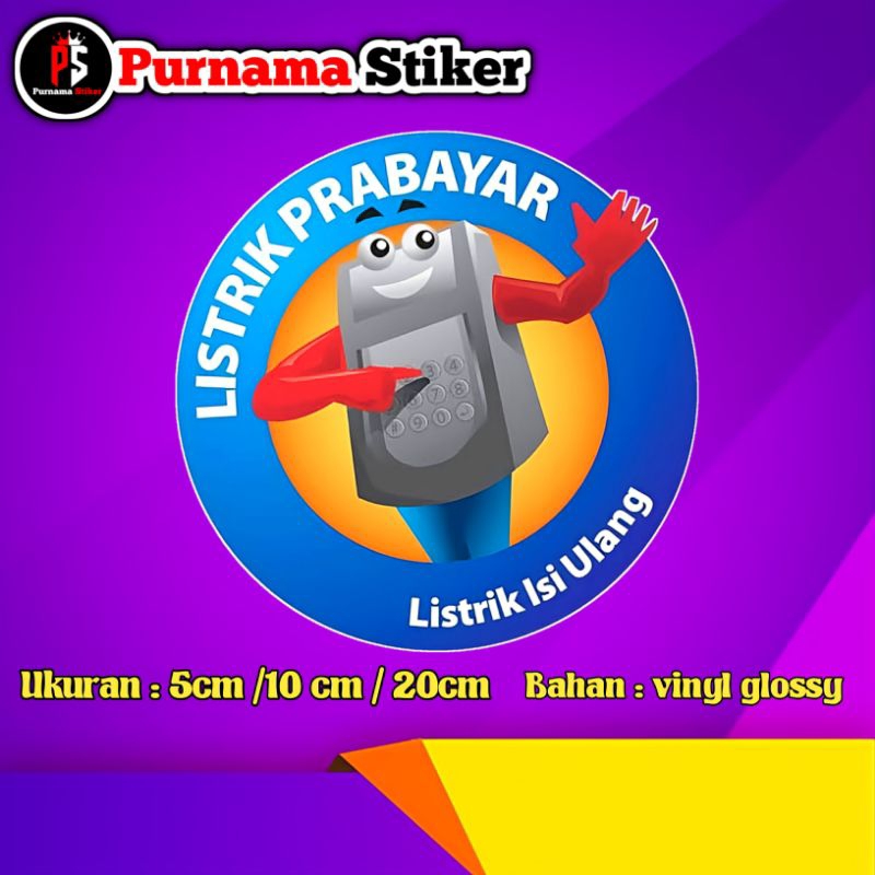 

Stiker logo Listrik prabayar bahan Vinyl anti air