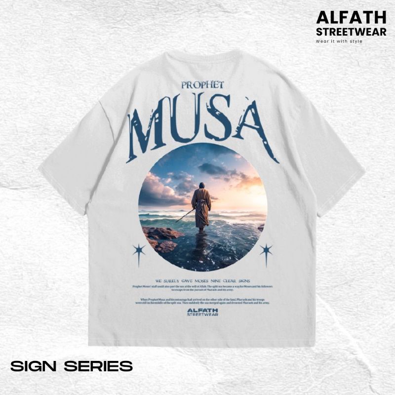 ALFATH STREETWEAR T-SHIRT MUSA | Kaos Dakwah Islami | Kaos Sejarah Islam