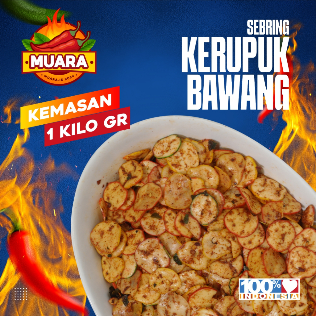 

SEBRING KERUPUK BAWANG PEDAS DAUN JERUK KEMASAN 1KG