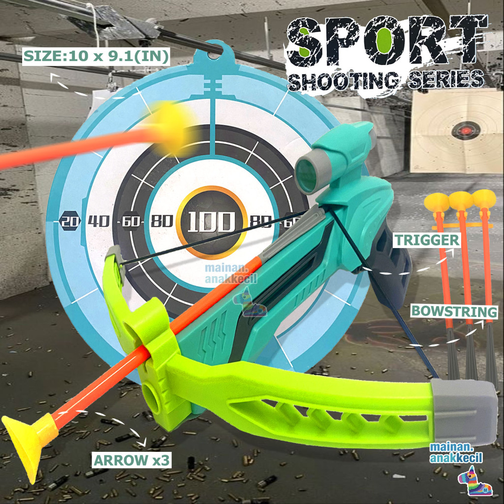Mainan Panah Panahan Cross Bow and Arrow Sport Shooting Series Archery Set