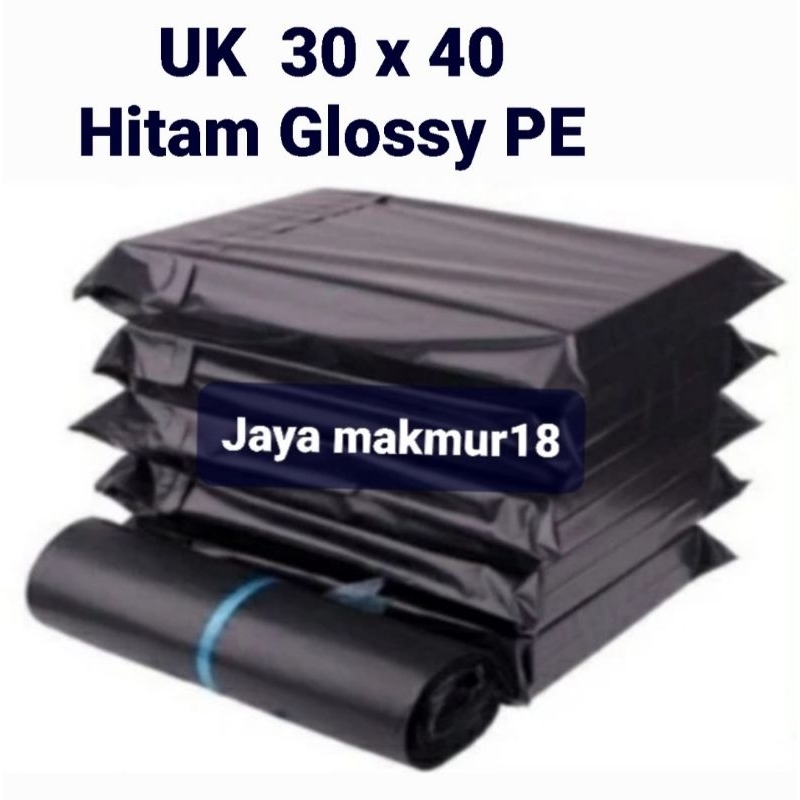 Plastik Packing Polymailer 30x40 Hitam Glossy /Plastik Packing Olshop