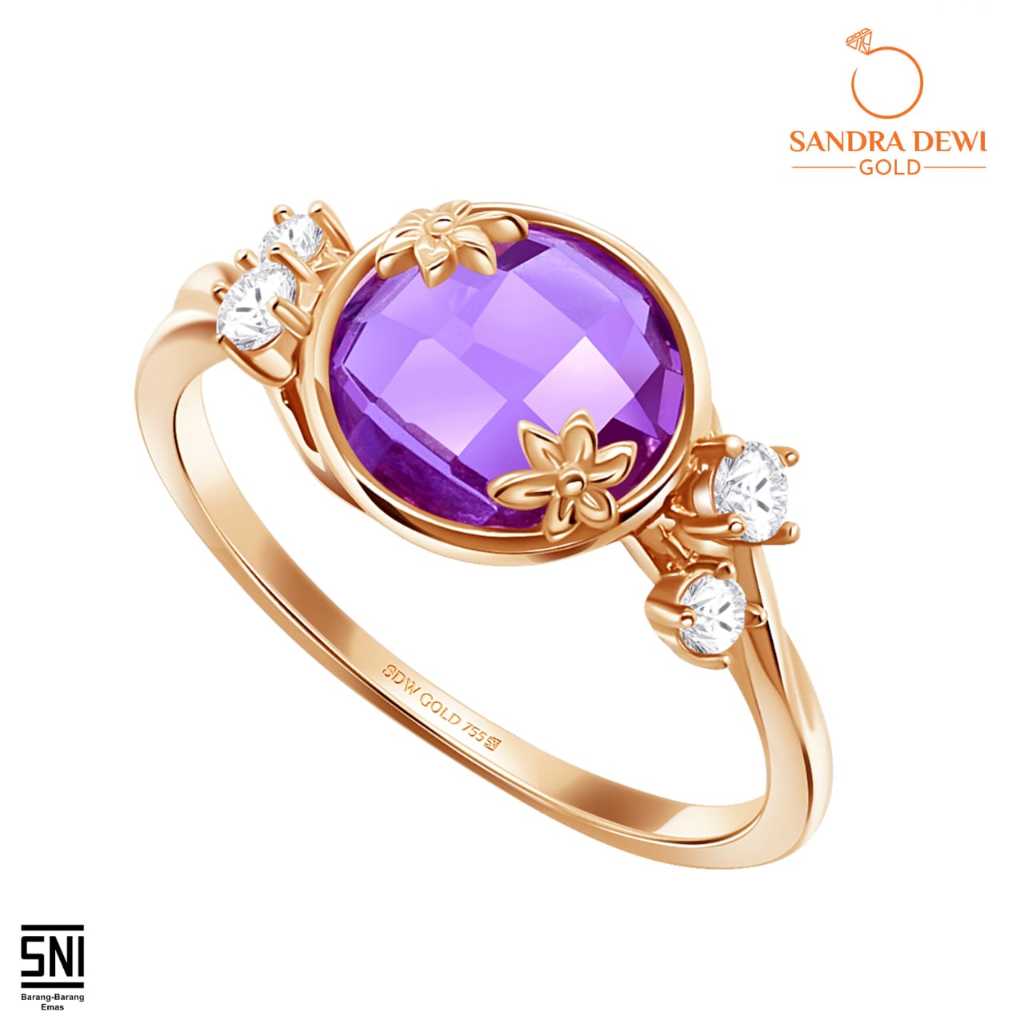 Cincin Sandra Dewi Gold Flower Garden x Magic Stone Collections RI221441