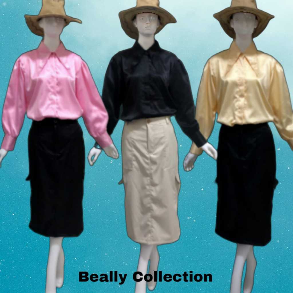 Kemeja Polos Wanita Atasan Kasual Polos Hitam Formal Kemeja Kerja