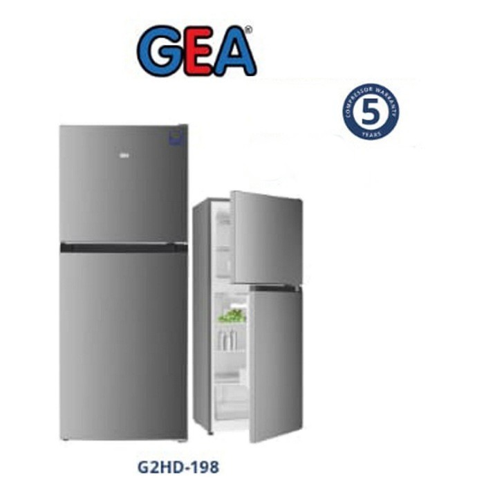 Gea Kulkas 2 pintu G2HD-198 / G2HD 198 / G2HD198 198 liter No frost Murah GARANSI RESMI GEA