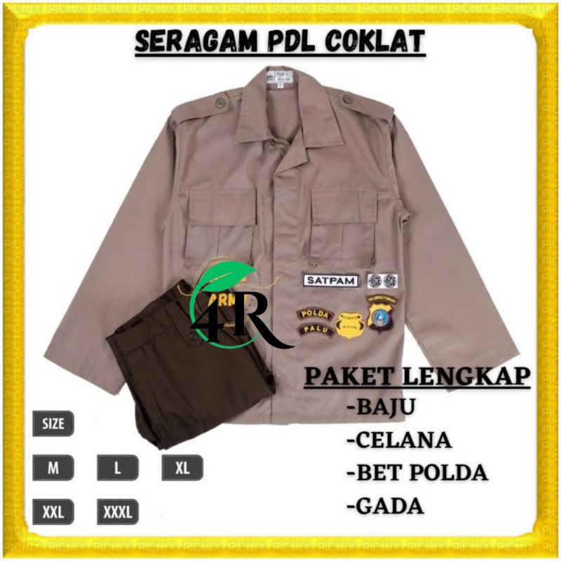Baju Seragam PDL Security Satpam Model Terbaru / Pakaian Pria / Setelan Satpam / Hitam Biru Coklat k
