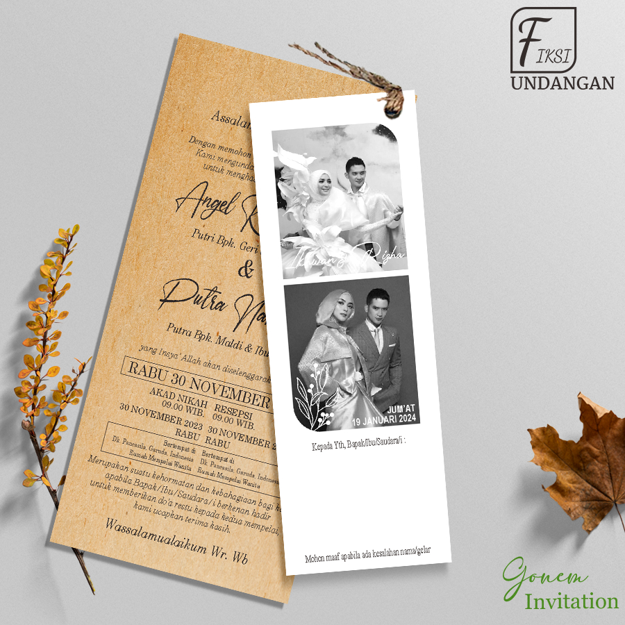 UNDANGAN PERNIKAHAN HANGTAG KRAFT COKLAT AESTHETIC BC CUSTOM - UNDANGAN NIKAH AESTHETIC