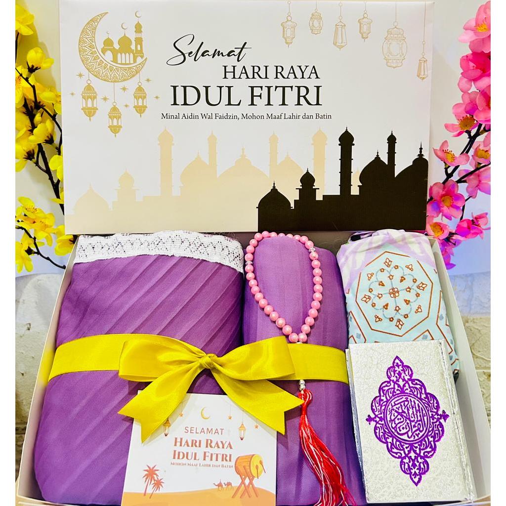 

Hampers Mukena Plisket Dewasa Hampers Idul Fitri / Hampers Lebaran / Hampers Ramadhan Kado Muslimah / Wedding Alat Sholat