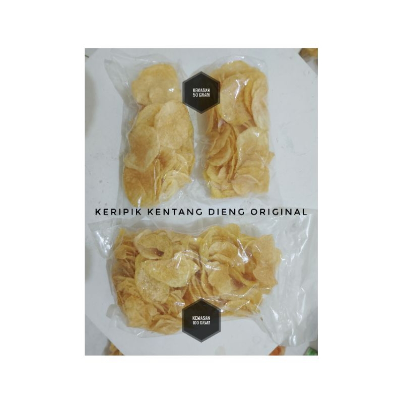 

Keripik Kentang Dieng Rasa Original Gurih Asin Kemasan 50 Gram