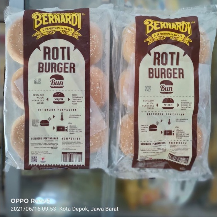 

TUF847 Free Ongkir Roti burger isi 6