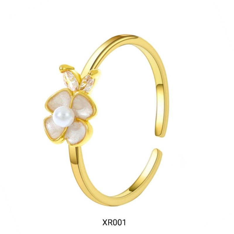 Cincin Wanita Elegan Cantik I Cincin Emas perak Motif Bunga I Aksesoris Cincin I Perhiasan Imitasi