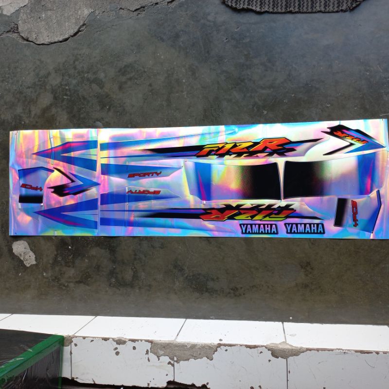 Sticker striping fiz r 2003 sporty sporti biru silver LIS F1 ZR 2003 SPORTY tahan pernis print cutti