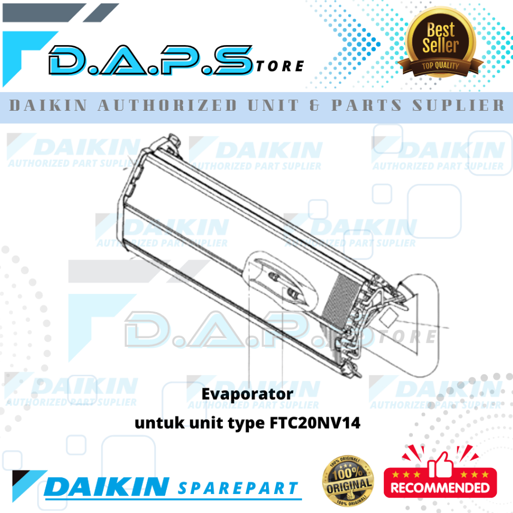 Evap - Evaporator AC DAIKIN Thailand 3/4 PK FTC20NV14