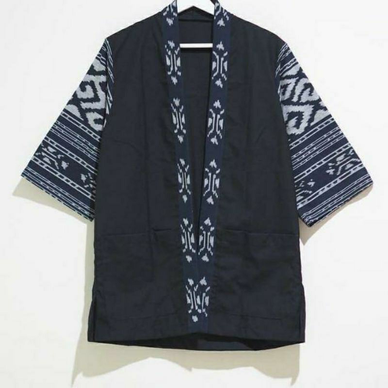 ready stock kimono tenun unisex outer pria kimono tenun premium kimono lebaran tenun etnik
