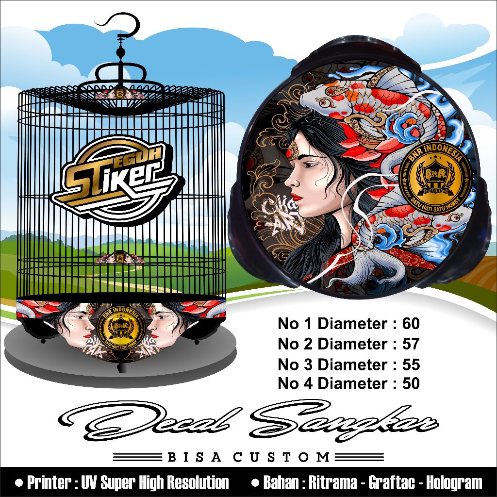 Stiker Sangkar Murai BNR Women Koi Japanese