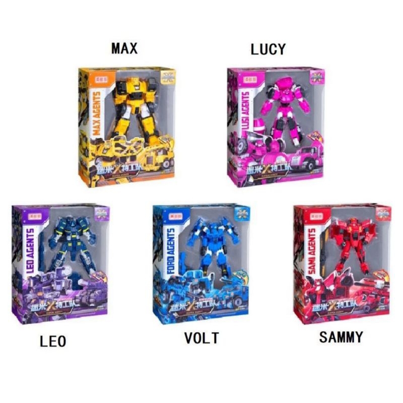 Mainan anak Super Agent X Robot, bisa digabung 5 robot jadi robot super