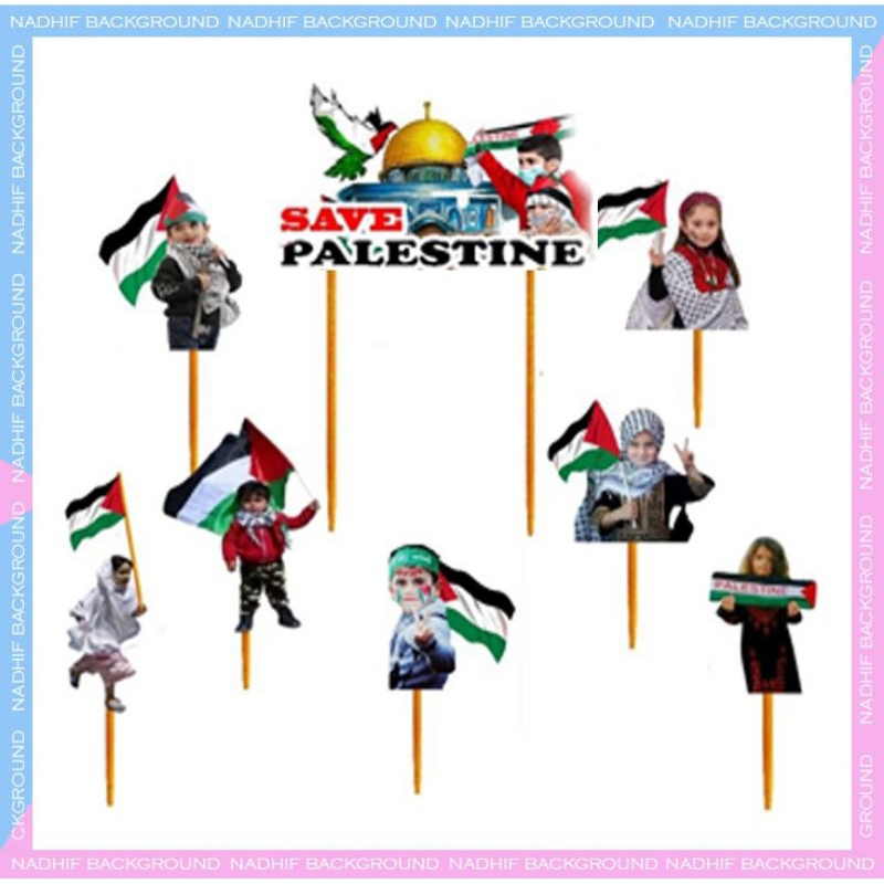 TOPER KARAKTER PALESTINE HIASAN TUSUK KUE ULANG TAHUN