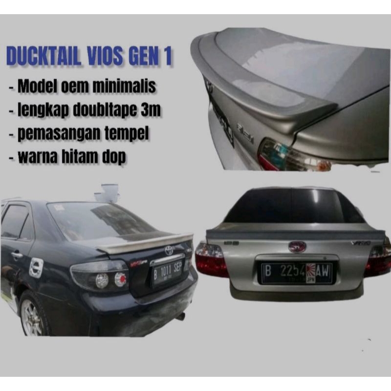 ducktail vios lama 2003 2004 2005 2006 gen 1 epoxy hitam doff / abu abu dasar