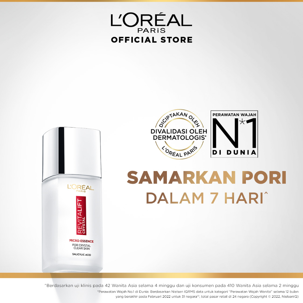 L'Oreal Paris Revitalift Crystal Micro-Essence Serum Water Skincare 65ML - Mencerahkan dan Mengencan