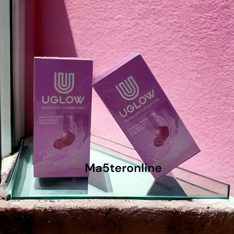 U'GLOW Glutha Collagen UGLOW Susu Pemutih 1 box isi 10 sachet kemasan terbaru