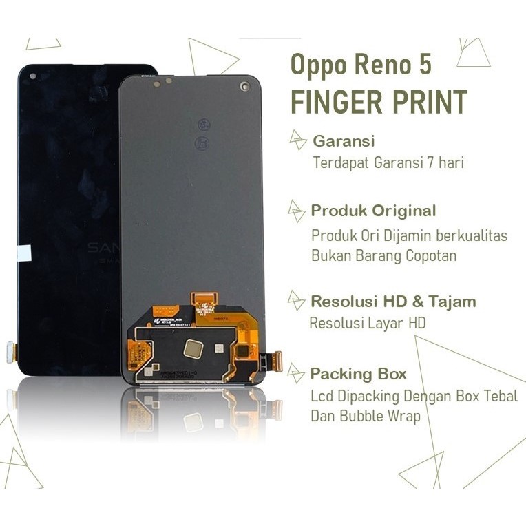 LCD OPPO RENO 5 4G / RENO 6 4G FINGERPRINT ORIGINAL FULLSET COMPLETE