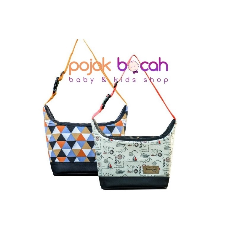 DIALOGUE BABY COOLER BAG SIMPLE PRINT MOTIF TAS PENYIMPAN SUSU FREE 2 BOTOL KACA ASI BREASTMILK SIZE