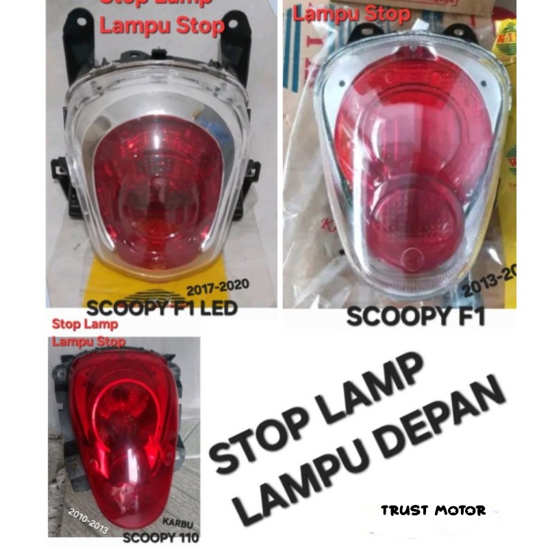 Lampu Belakang Lampu Stop | Stop Lamp Sepeda Motor Honda SCOOPY 110 KARBU | SCOOPY F1 | SCOOPY F1 LE