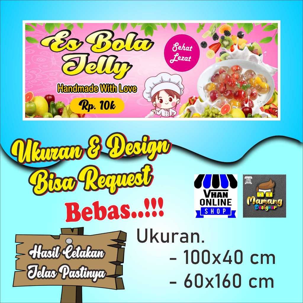 Banner, MMT, Spanduk Es Bola Jelly, Minuman Viral Jelly Ball