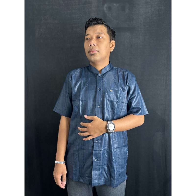 BAJU KOKO MUSLIM MOESLEM PRIA AL ALA BAHAN KATUN INDIA TANGAN PENDEK MUSLIM