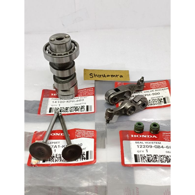 Paket 3aitem Noken As KPH+Platuk KPH+Klep set KPH+Sil klep GB4 Kharisma Supra x125 Karbu Kirana, ORI