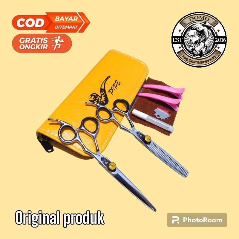 Gunting cukur potong rambut Pipe tajam