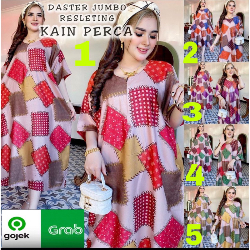 Daster Jumbo Resleting Kain Perca / Daster Busui Rayon Halus Adem