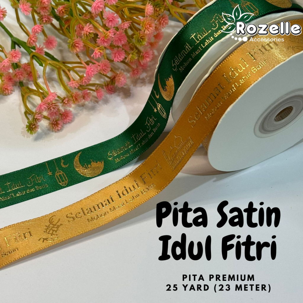 

Pita Satin Idul Fitri 1 Roll +-25yard ukuran 2cm (Tinta Timbul Premium dan Mengkilap)